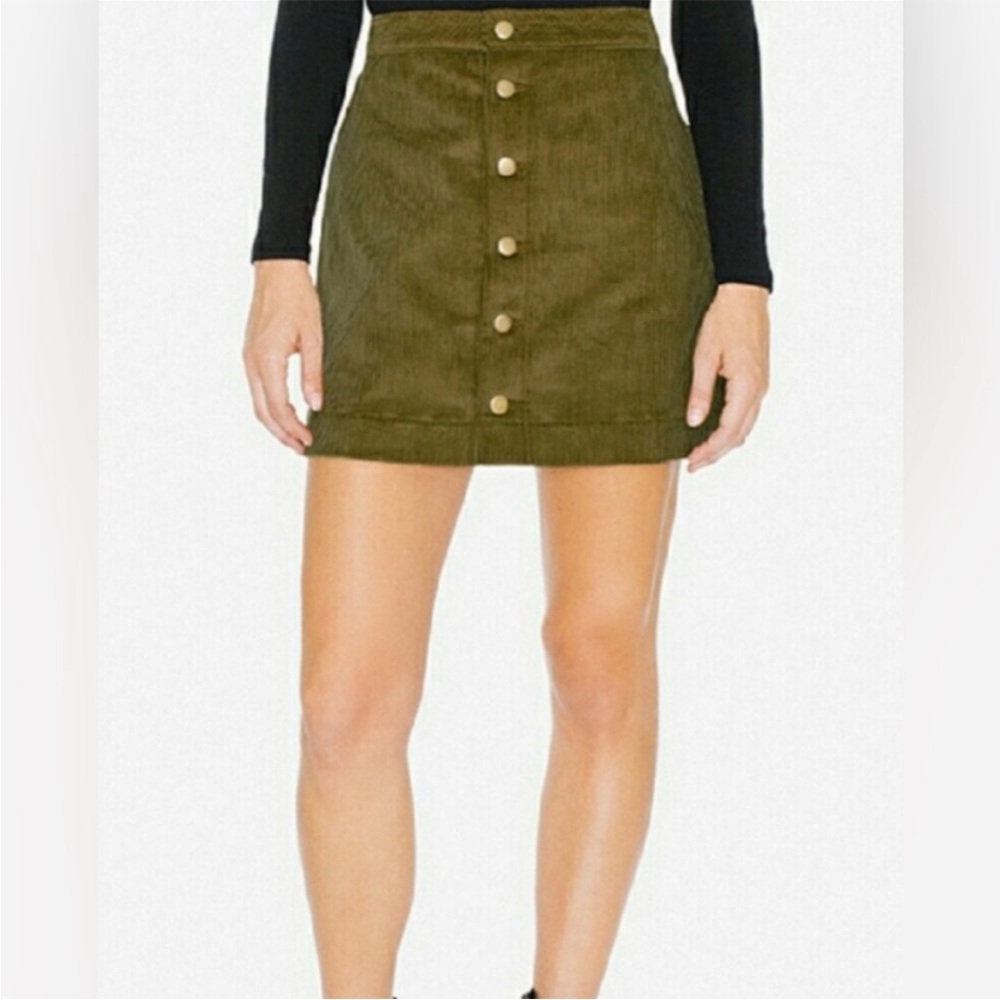 American Apparel Olive Mini Skirt
